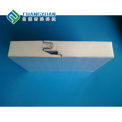 วัสดุตกแต่ง PU Sandwich Wall Panel วัสดุก่อสร้างทนไฟ