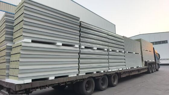 1000mm Width Fireproof Rockwool Roof Sandwich Panel with Thermal Conductivity 0.035 W/m·K for Photovoltaic Roof Applications